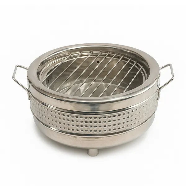 Charcoal-Grill-1.webp شواية فحم ستانلس ستيل دائرية - الصورة 1
